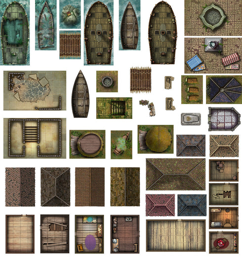 Box of Adventure RPG Maps & Tokens Coast of Dread