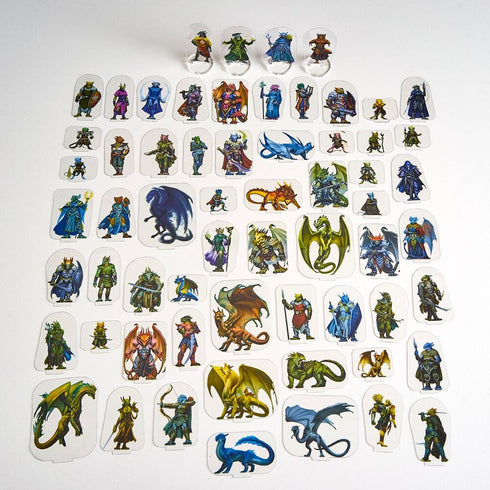 Arcknight Flat Plastic Miniatures - Fantasy Expansion Bundle + Hordes - 458 2D Minis