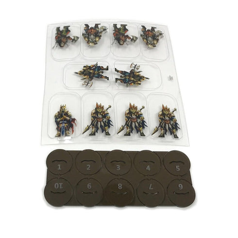 Arcknight Flat Plastic Miniatures - Dwarven Draugr Warband - 10 2D Minis