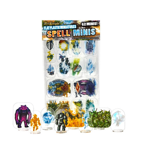 Arcknight Flat Plastic Miniatures - Spell Minis - 62 2D Minis
