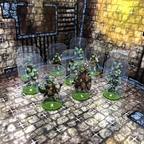 Arcknight Flat Plastic Miniatures - Goblin Raiders Warband - 10 2D Minis