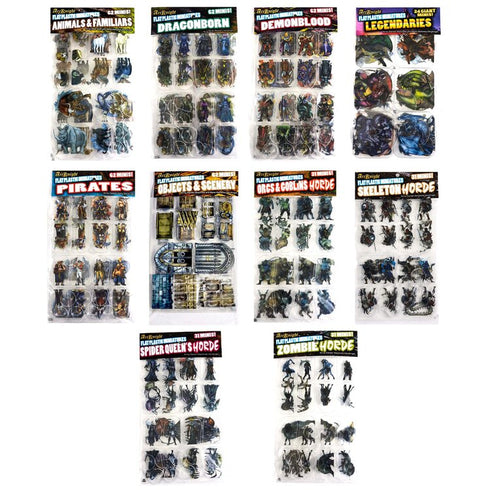 Arcknight Flat Plastic Miniatures - Fantasy Expansion Bundle + Hordes - 458 2D Minis
