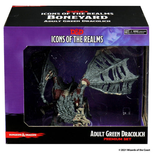 D&D Icons of the Realms Miniatures Boneyard Premium Set Green Dracolich