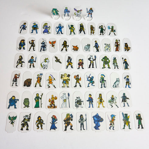 Arcknight Flat Plastic Miniatures - Hero Kids Set - 64 2D Minis