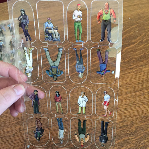 Arcknight Flat Plastic Miniatures - Civilians Set - 56 2D Minis