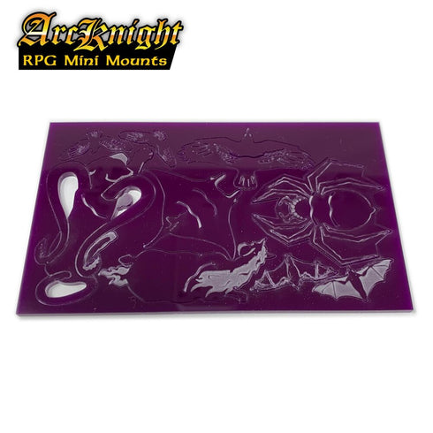 Arcknight Flat Plastic Miniatures - RPG Mini Mounts - Nightmare (Violet)