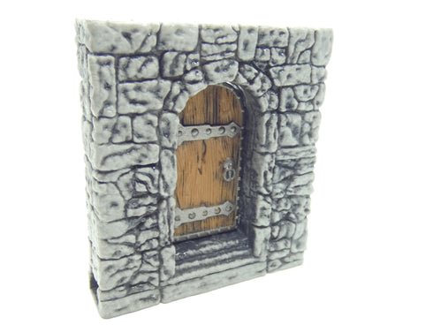 Wizkids 4D WarLock Tiles - Dungeon Full Height Walls set - 2" Exterior Single Door
