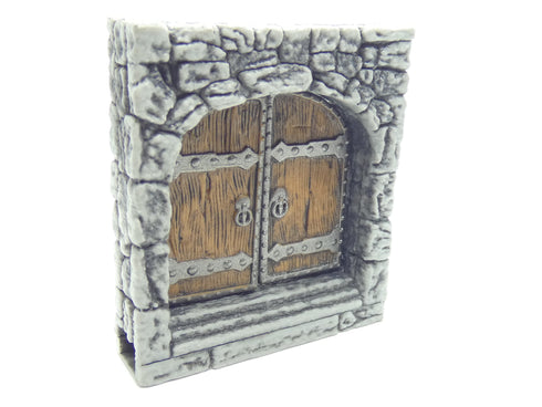 Wizkids 4D WarLock Tiles - Dungeon Full Height Walls set - 2" Exterior Double Doors