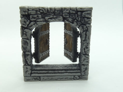 Wizkids 4D WarLock Tiles - Dungeon Full Height Walls set - 2" Exterior Double Doors