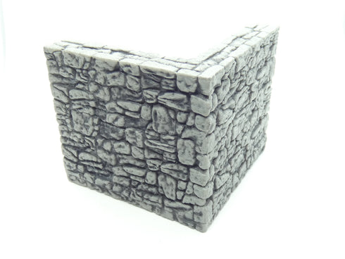 Wizkids 4D WarLock Tiles - Dungeon Full Height Walls set - 2” Stone Full Height Stone Outside Corner Walls