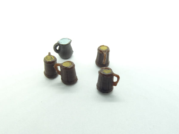 WarLock Tiles Accessory: Kitchen - Tankards (4) & Pitcher