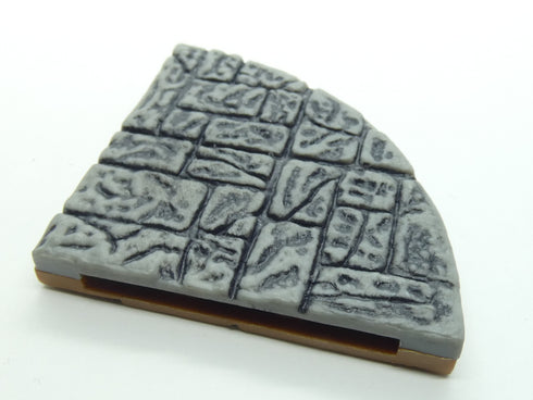 Warlock Tiles - Curves - 2”x 2” Stone/Wood Curved Outside Tile