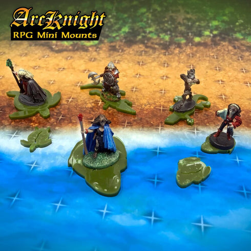 Arcknight Flat Plastic Miniatures - RPG Mini Mounts - Reptiles (Olive)