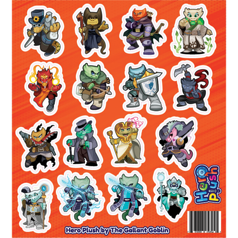 Sticker Sheet - Fantasy Kobold Adventurers - Gallant Goblin