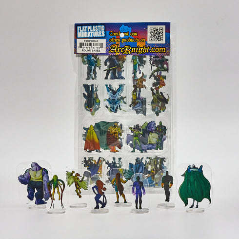Arcknight Flat Plastic Miniatures - Supers! Set - 62 2D Minis