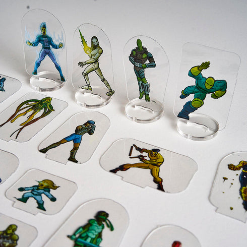 Arcknight Flat Plastic Miniatures - Supers! Set - 62 2D Minis