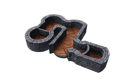 Wizkids 4D WarLock Tiles - 1 inch Dungeon Angles & Curves (Prepainted)