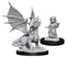 D&D Nolzur's Marvelous Miniatures - Silver Dragon Wyrmling & Female Halfling - Unpainted