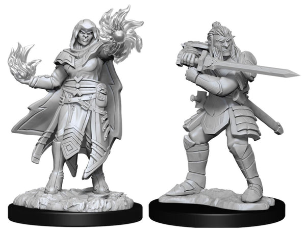 D&D Nolzur's Marvelous Miniatures - Hobgoblin Fighter Male & Wizard Female - Unpainted