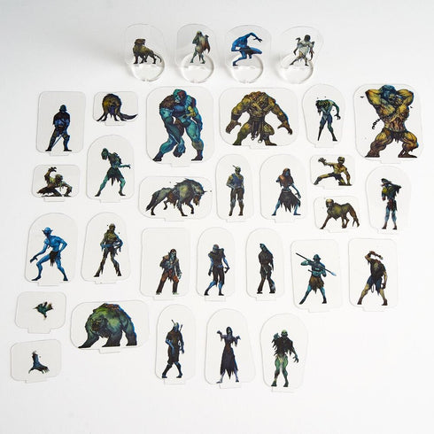 Arcknight Flat Plastic Miniatures - Fantasy Expansion Bundle + Hordes - 458 2D Minis
