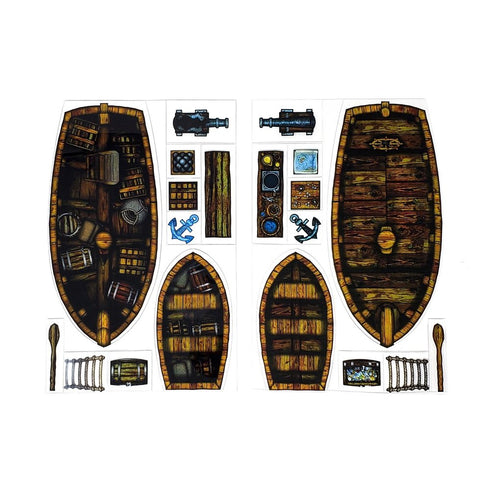 Arcknight Flat Plastic Miniatures - Boats - Roleplaying Objects 2.0 - 30 Pieces