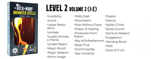 Deck of Many: Animated Spells: Level 2 I-Z