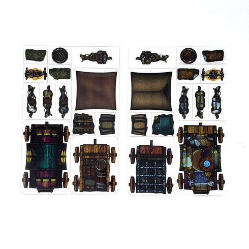Arcknight Flat Plastic Miniatures - Caravan - Roleplaying Objects 2.0 - 38 Pieces