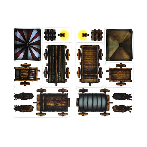 Arcknight Flat Plastic Miniatures - Caravan - Roleplaying Objects 2.0 - 38 Pieces