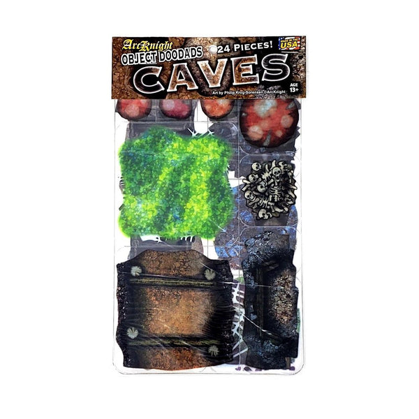 Arcknight Flat Plastic Miniatures - Caves - Roleplaying Objects 2.0 - 24 Pieces