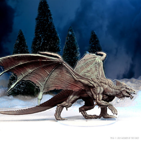 D&D Idols of the Realms Miniatures Icewind Dale Rime of the Frostmaiden-2D Young Adult White Dragon