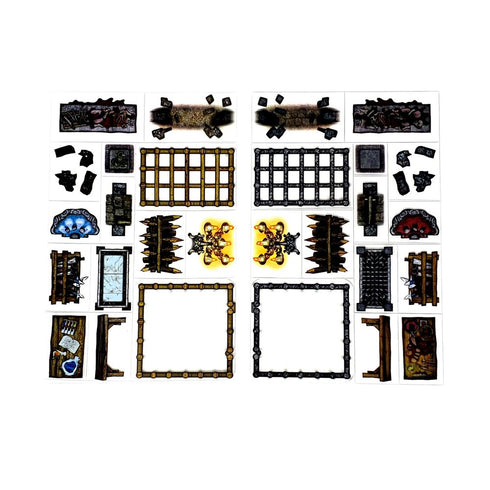 Arcknight Flat Plastic Miniatures - Dungeon - Roleplaying Objects 2.0 - 66 Pieces