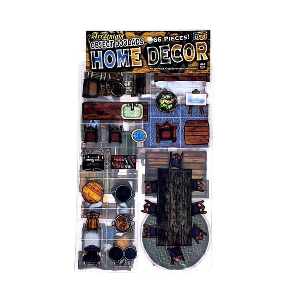 Arcknight Flat Plastic Miniatures - Home Decor - Roleplaying Objects 2.0 - 66 Pieces