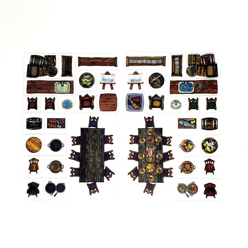 Arcknight Flat Plastic Miniatures - Home Decor - Roleplaying Objects 2.0 - 66 Pieces