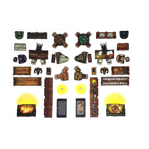 Arcknight Flat Plastic Miniatures - Home Decor - Roleplaying Objects 2.0 - 66 Pieces