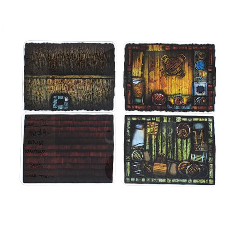 Arcknight Flat Plastic Miniatures - Instant Houses - Roleplaying Objects 2.0 - 6 Pieces