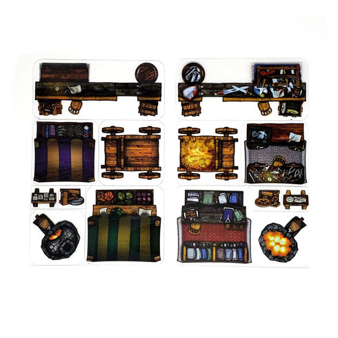 Arcknight Flat Plastic Miniatures - Market - Roleplaying Objects 2.0 - 40 Pieces