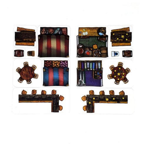 Arcknight Flat Plastic Miniatures - Market - Roleplaying Objects 2.0 - 40 Pieces