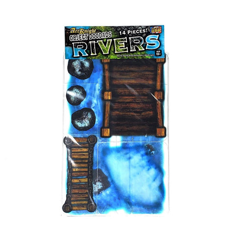 Arcknight Flat Plastic Miniatures - Rivers - Roleplaying Objects 2.0 - 14 Pieces