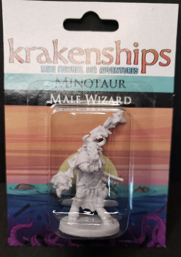 Krakenships Minotaur Male Wizard - Unpainted