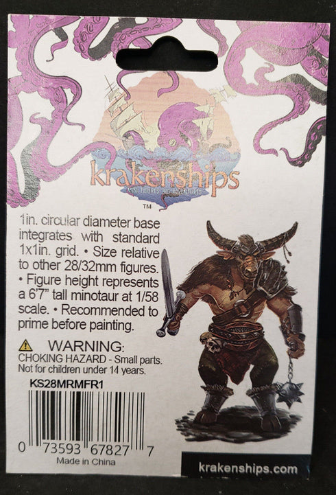 Krakenships Minotaur Male Fighter - Unpainted