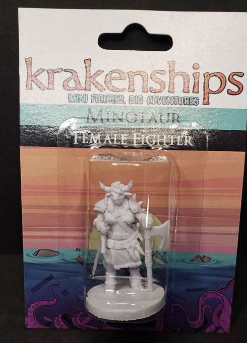 Krakenships Minotaur Female Fighter - Unpainted