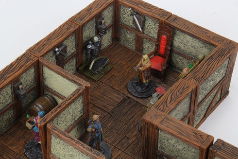 Wizkids 4D WarLock Tiles - Town & Village II Full Height Plaster Walls Expansion (Prepainted)