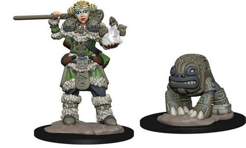 Wardlings - Girl Druid, Stone Creature Pre-Painted