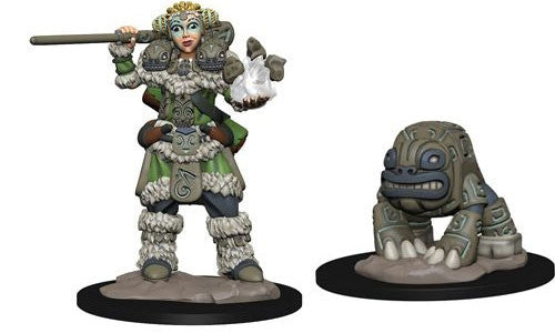 Wardlings - Girl Druid, Stone Creature Pre-Painted