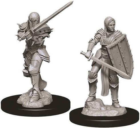 D&D Nolzurs Marvelous Unpainted Miniatures Female Human Fighter - Armoured