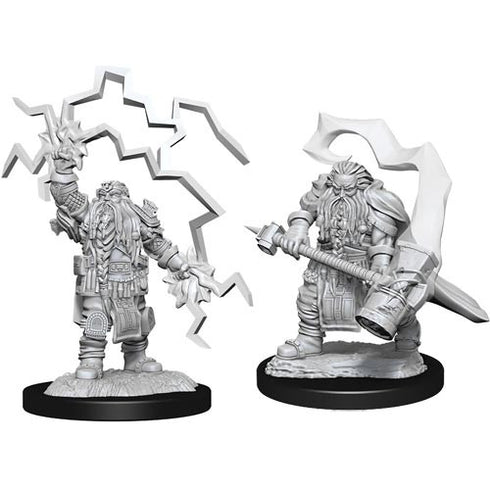 D&D Nolzurs Marvelous Unpainted Miniatures Dwarf Cleric Male Lightning Hammer