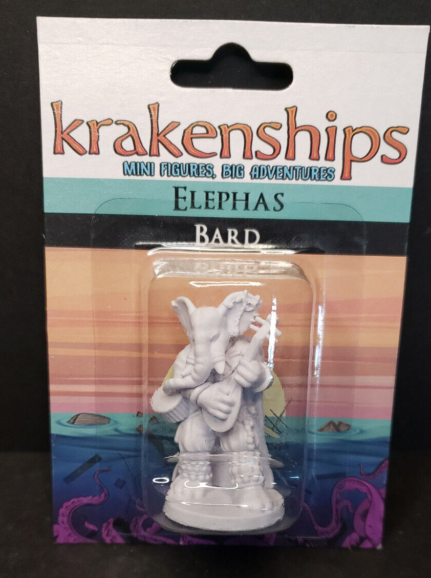 Elphas Mini Krakenships Elphas (Loxodon) Bard - Unpainted – RPG Mini Hunter